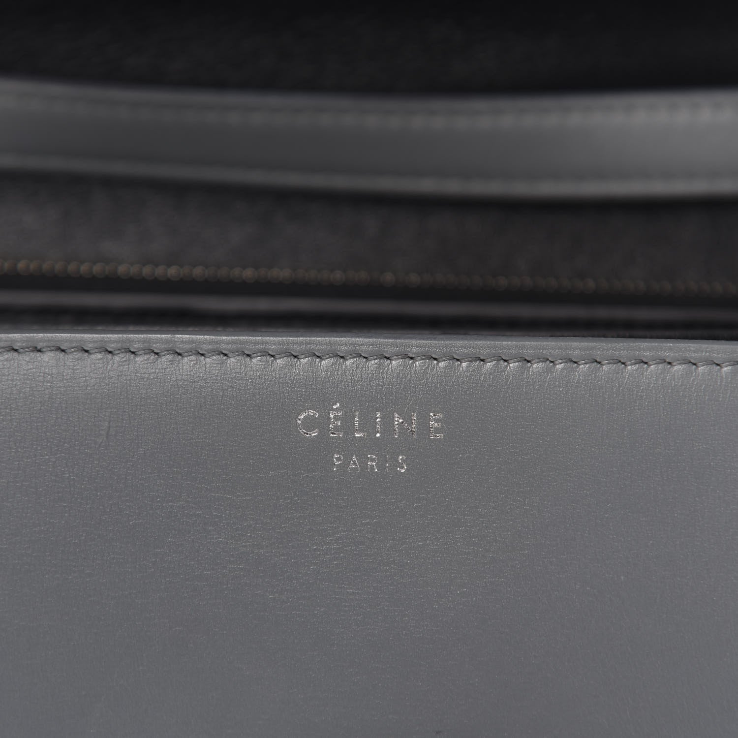 Celine Box Calfskin Medium Classic Box Flap Bag Grey 8 of 10