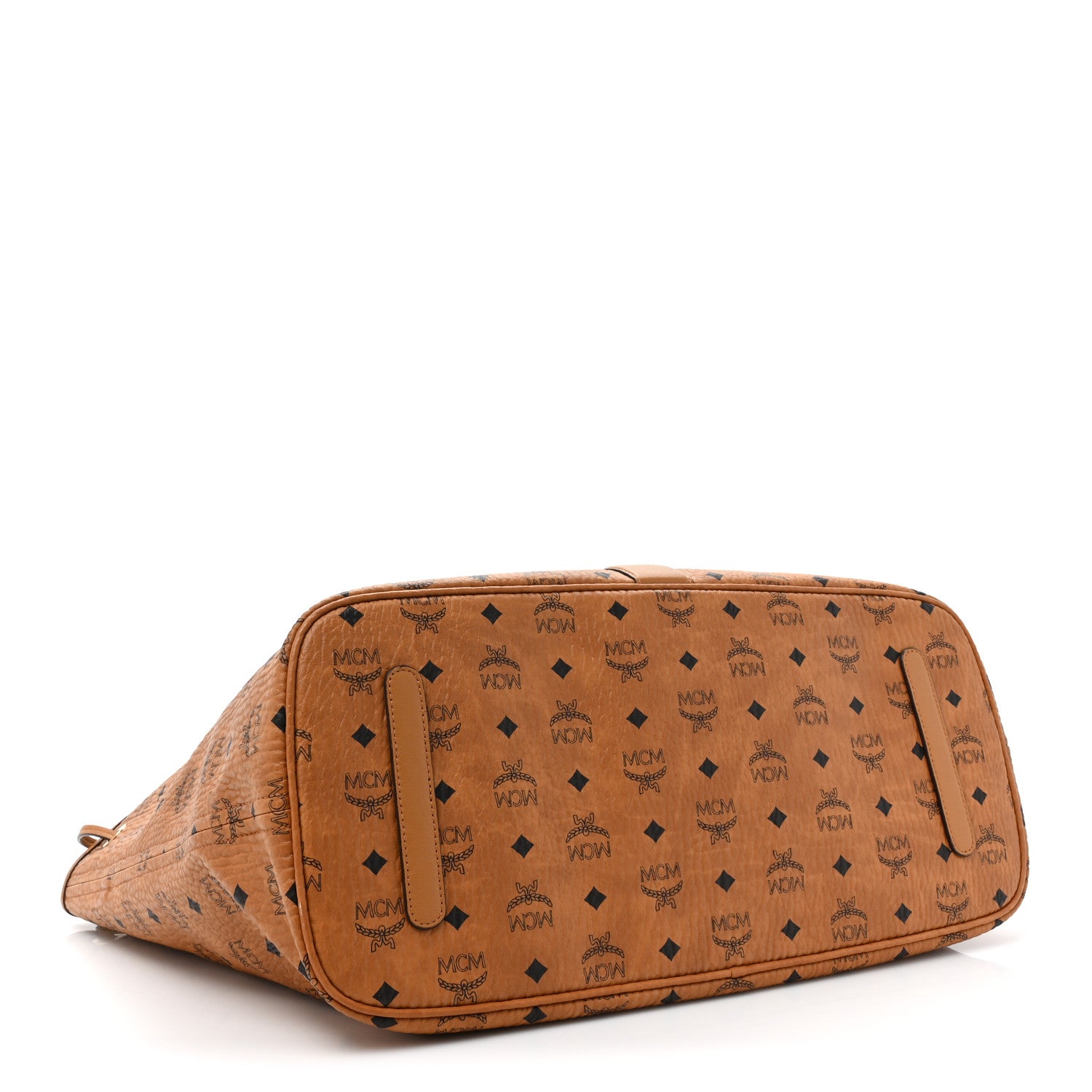 MCM Visetos Large Liz Reversible Shopper Tote Cognac 7 of 17