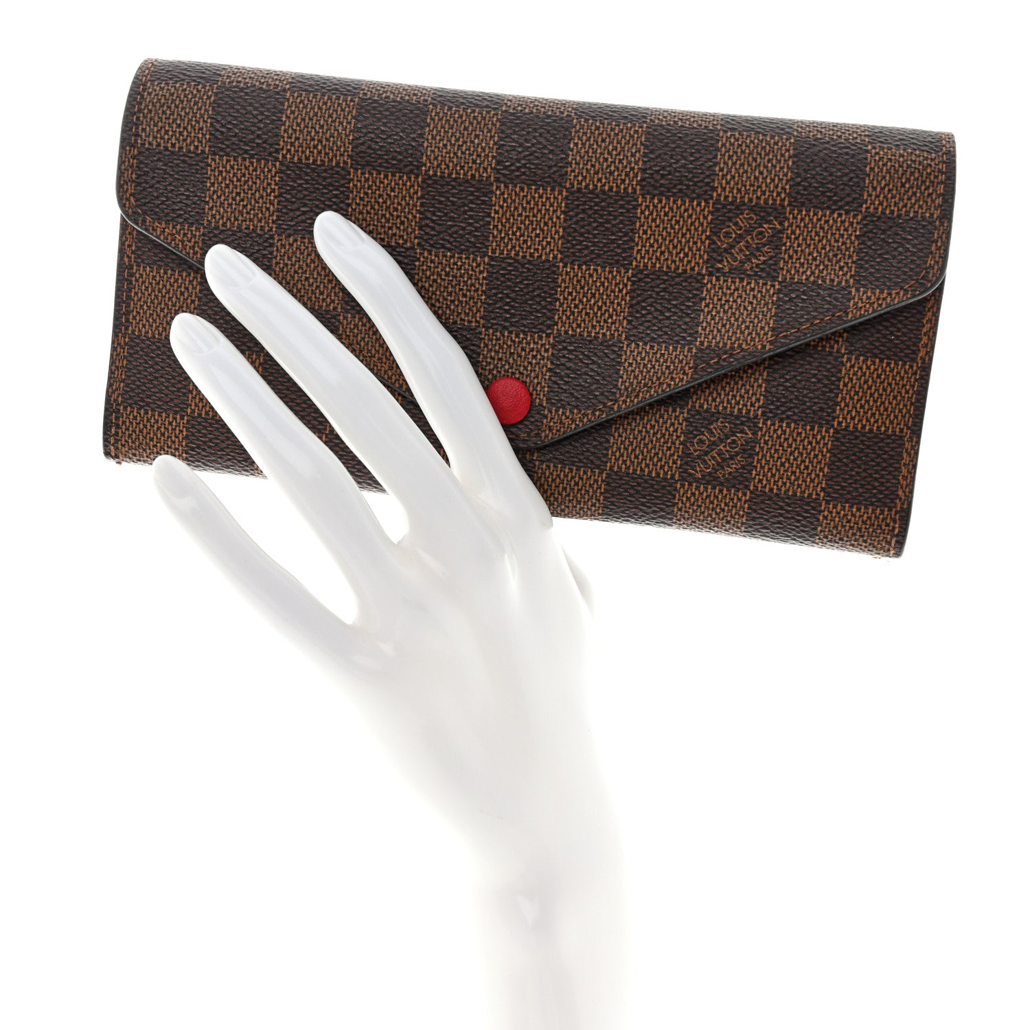 Louis Vuitton Damier Ebene Josephine Wallet Red 2 of 15