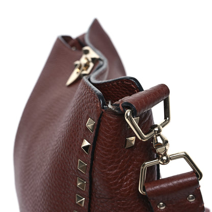 Valentino Garavani Pebbled Calfskin Large Rockstud Flip-Lock Messenger Bag Brown 11 of 11