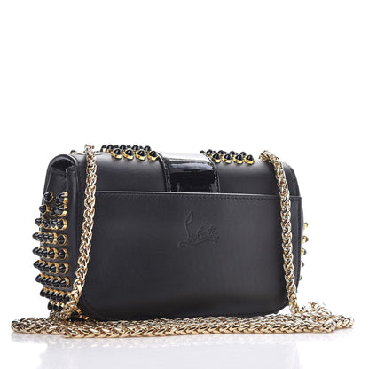 Christian Louboutin Calfskin Cabo Sweety Charity Crossbody Bag Black Gold 3 of 8