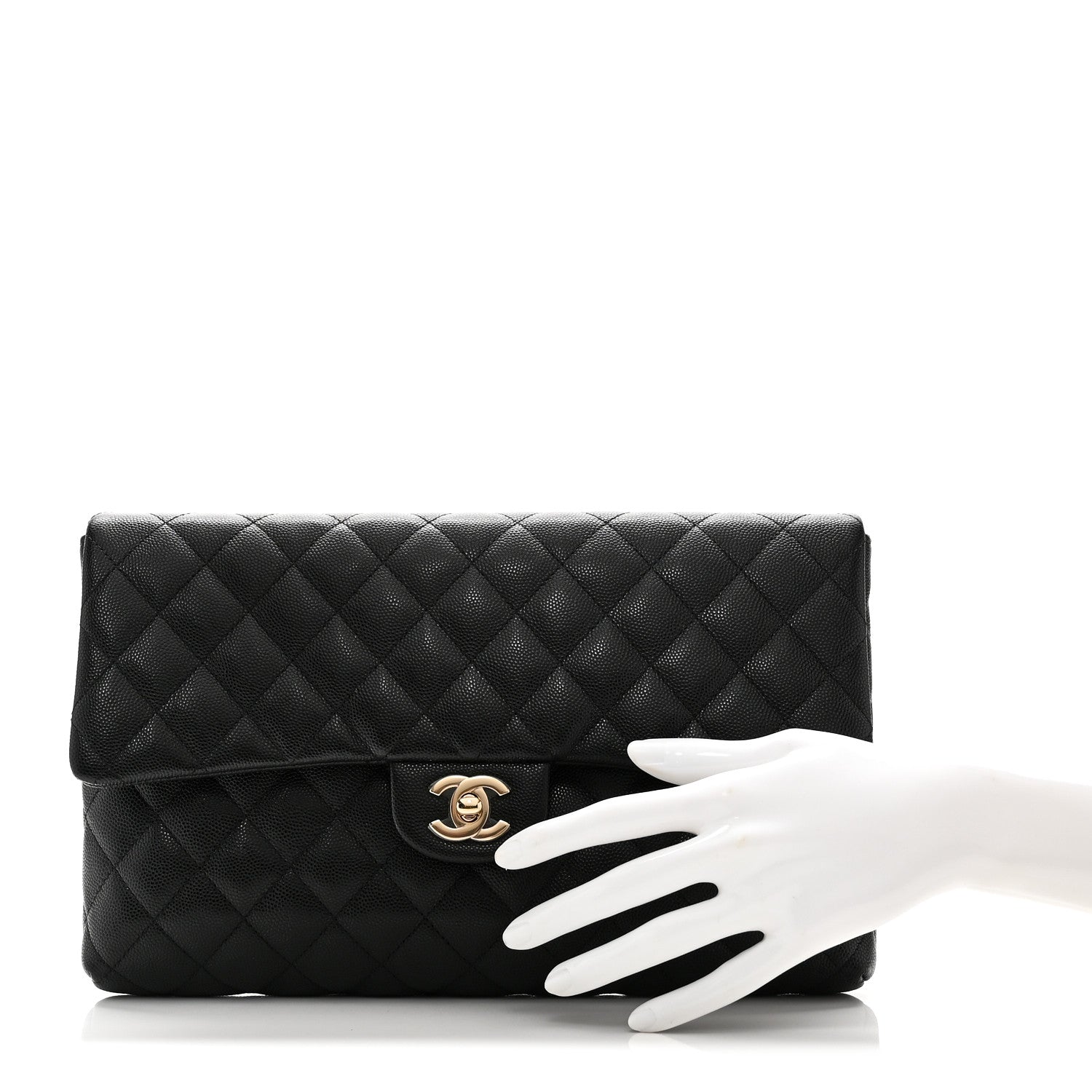 Chanel Caviar Quilted Flap Clutch Black 3 of 10