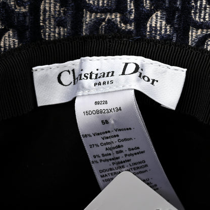 Christian Dior Velvet Oblique Large Brim Bucket Hat 58 Bleu Red 8 of 8
