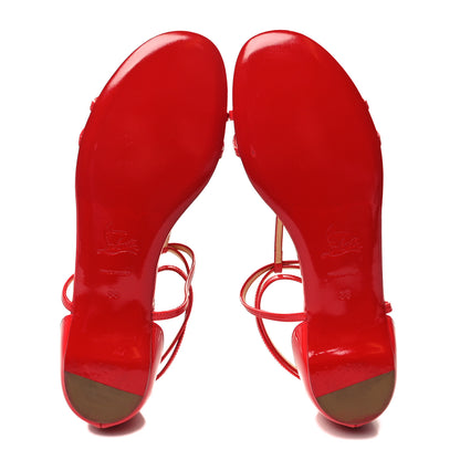 Christian Louboutin Patent Blakissima Flat Sandals 38 Fraise 5 of 8