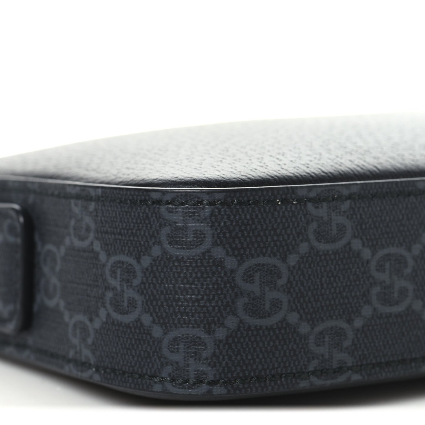 GG Supreme Monogram Textured Dollar Calfskin Small Crossbody Bag Black