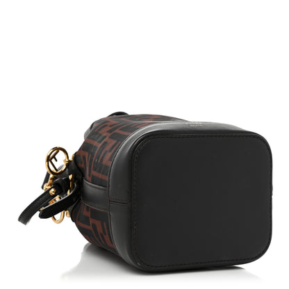 Fendi Mesh Vitello Grace F is Fendi FF 1974 Mini Mon Tresor Bucket Bag Marrone Black Ebano 4 of 8