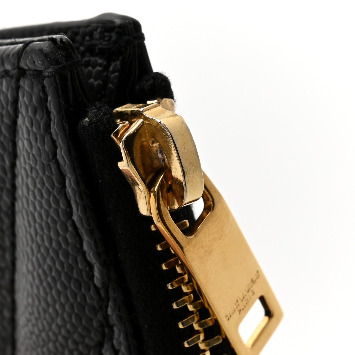Grain De Poudre Matelasse Chevron Monogram Fragments Zippered Card Case Black