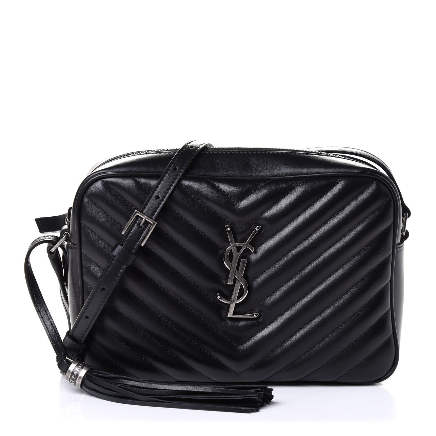 Calfskin Matelasse Monogram Lou Camera Bag Black