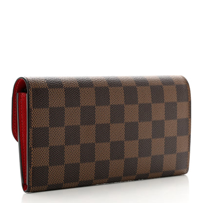 Louis Vuitton Damier Ebene Emilie Wallet Red 3 of 8