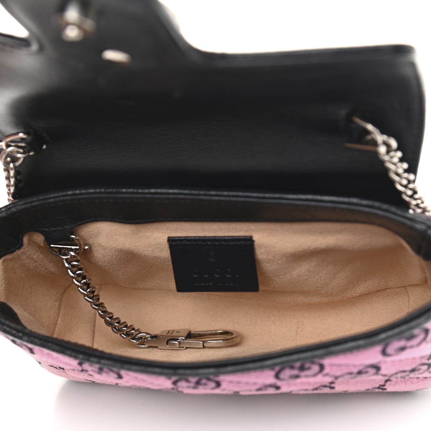 Gucci Monogram Multicolor Matelasse Diagonal Super Mini GG Marmont Shoulder Bag Pink Blue 5 of 12