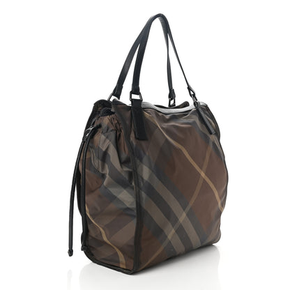 Burberry Nylon Check Small Buckleigh Packable Tote Birch Grey 3 of 14