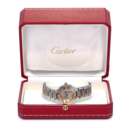 Cartier Stainless Steel 18K Yellow Gold 28mm Must De 21 Quartz Watch 5 of 5