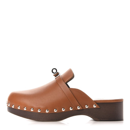 Hermes Heritage Calfskin Carlotta Mules 36 Naturel 1 of 8
