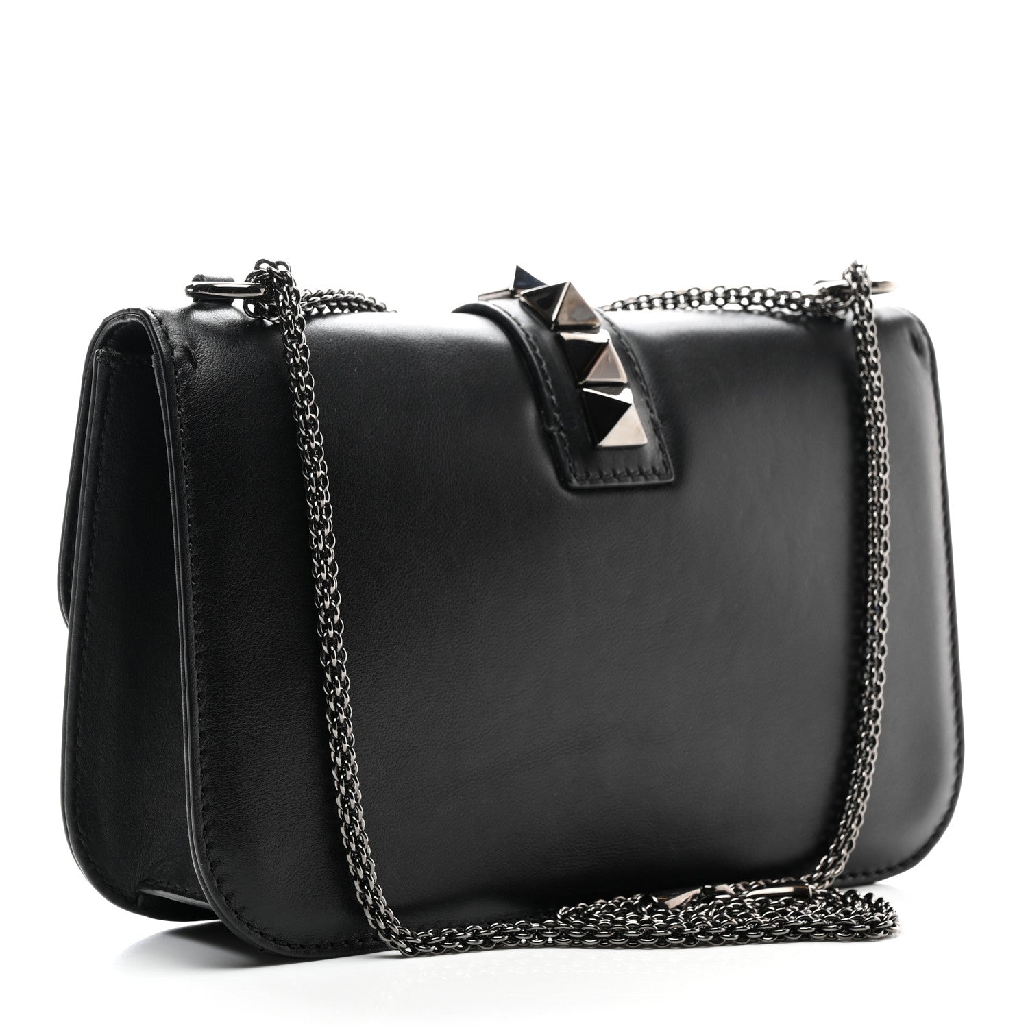 Valentino Garavani Vitello Medium Glam Lock Rockstud Flap Black 3 of 10