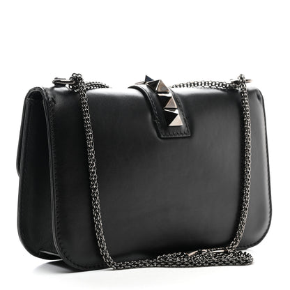 Valentino Garavani Vitello Medium Glam Lock Rockstud Flap Black 3 of 10