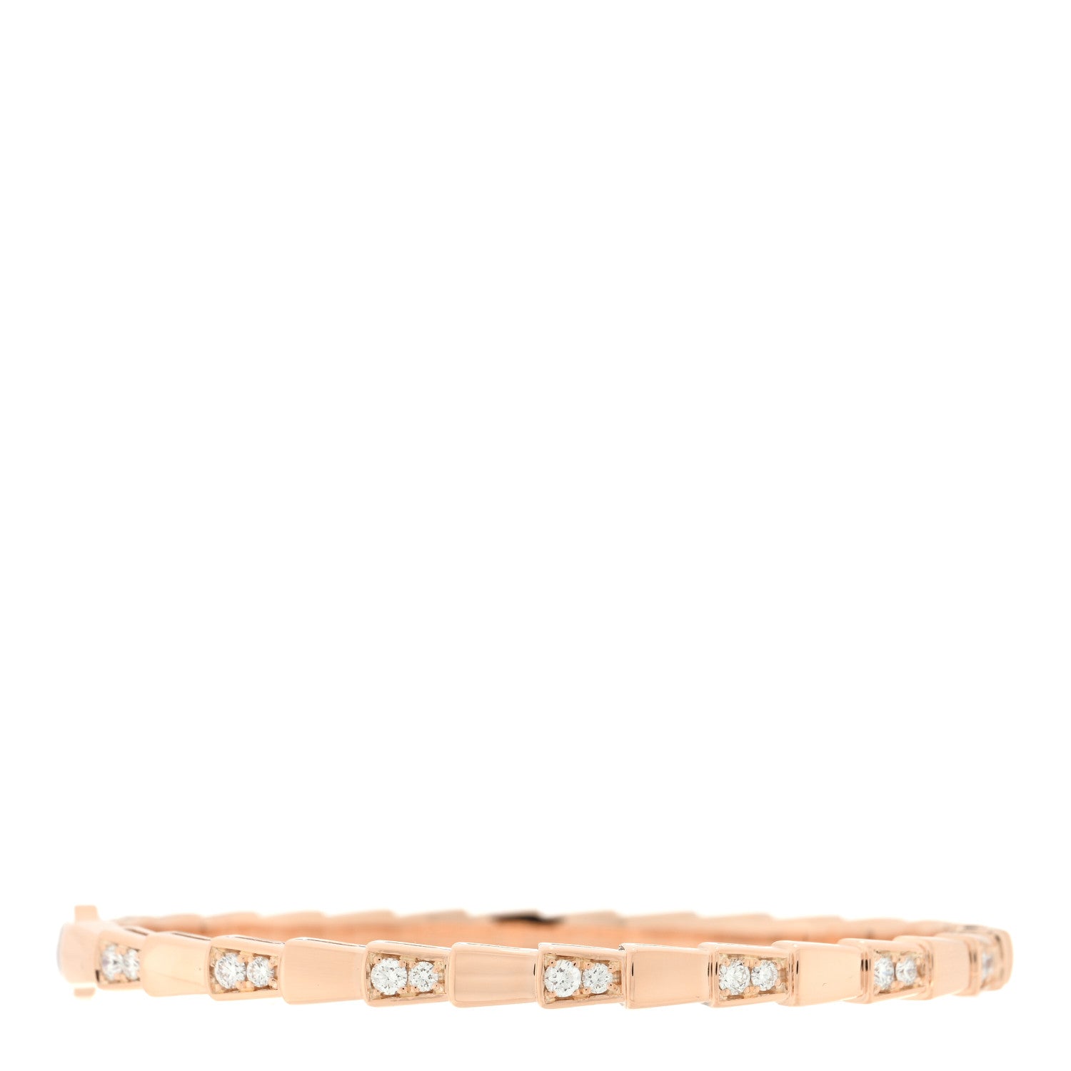 Bulgari 18K Rose Gold Diamond Serpenti Viper Bangle Bracelet S 2 of 3