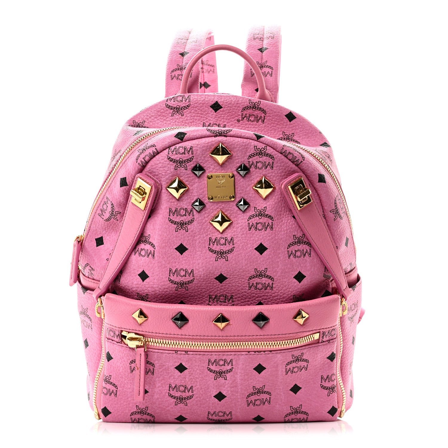MCM Visetos Studded Small Dual Stark Backpack Pink 1 of 10