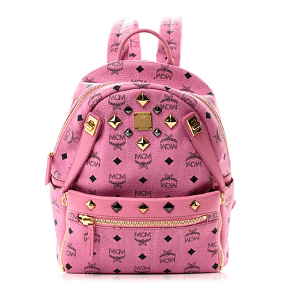 MCM Visetos Studded Small Dual Stark Backpack Pink 1 of 10