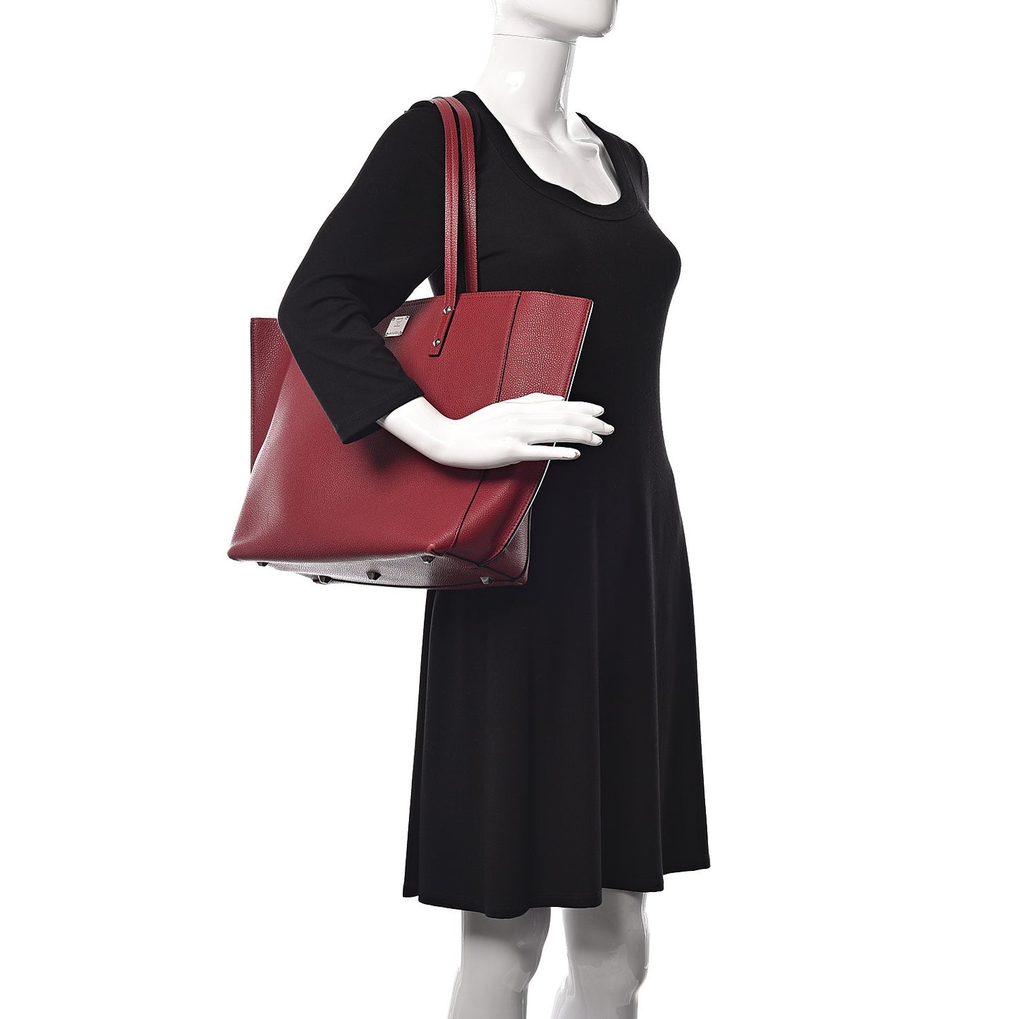 Pebbled Calfskin Tote Ruby