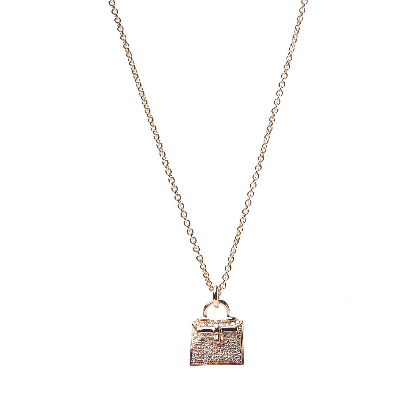 18K Rose Gold Diamond Kelly Amulette Pendant Necklace