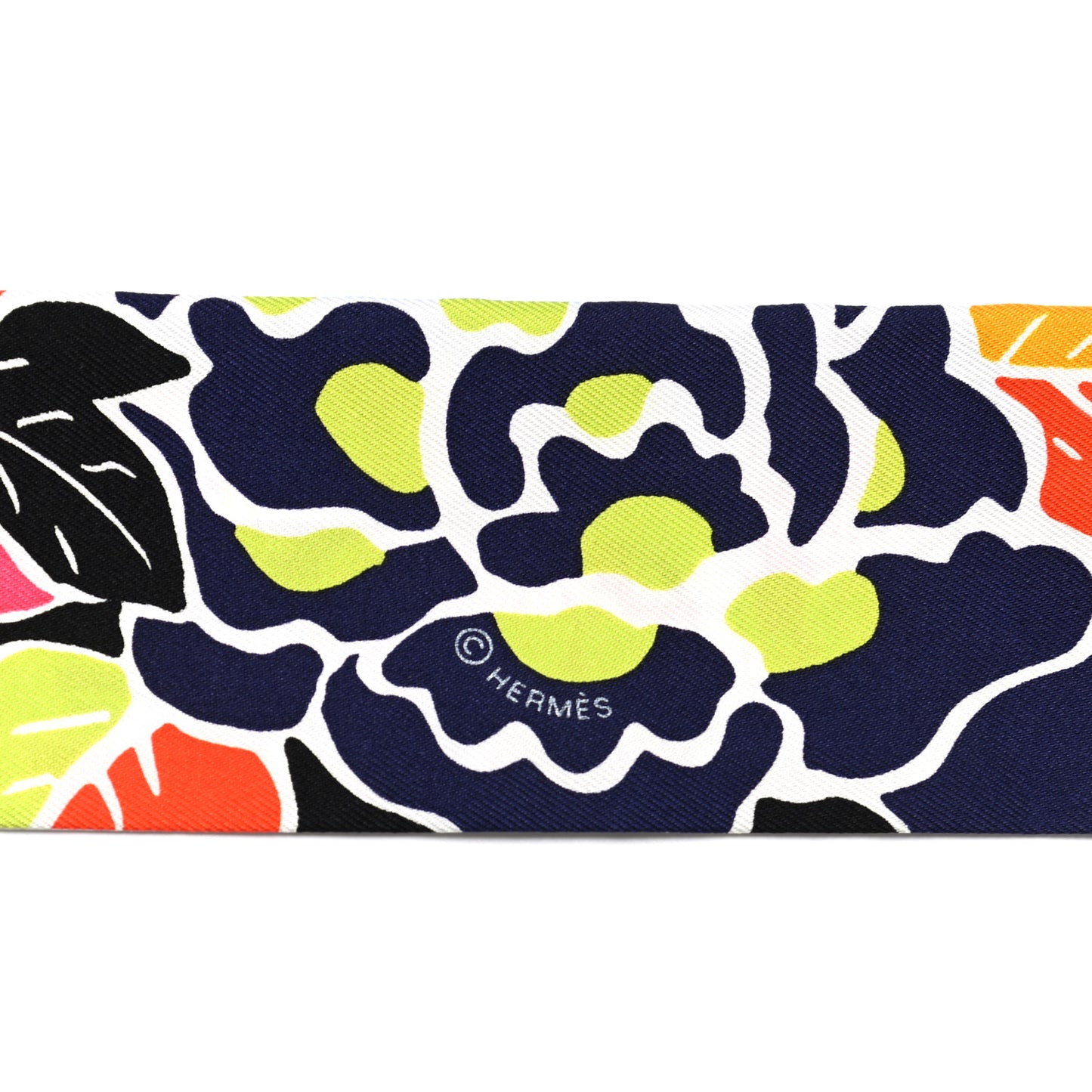 Silk Bingata Twilly Black Red Multicolor