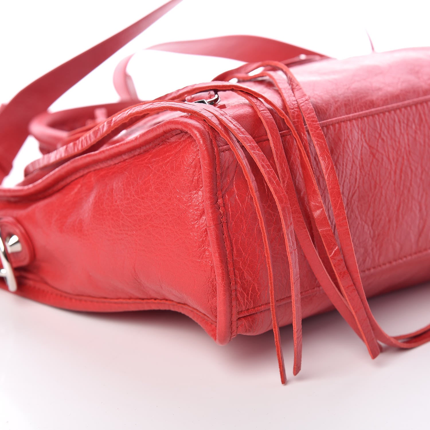 Balenciaga Agneau Arena Classic Silver Hardware S City Logo Strap Rouge Cardinal Black 6 of 10