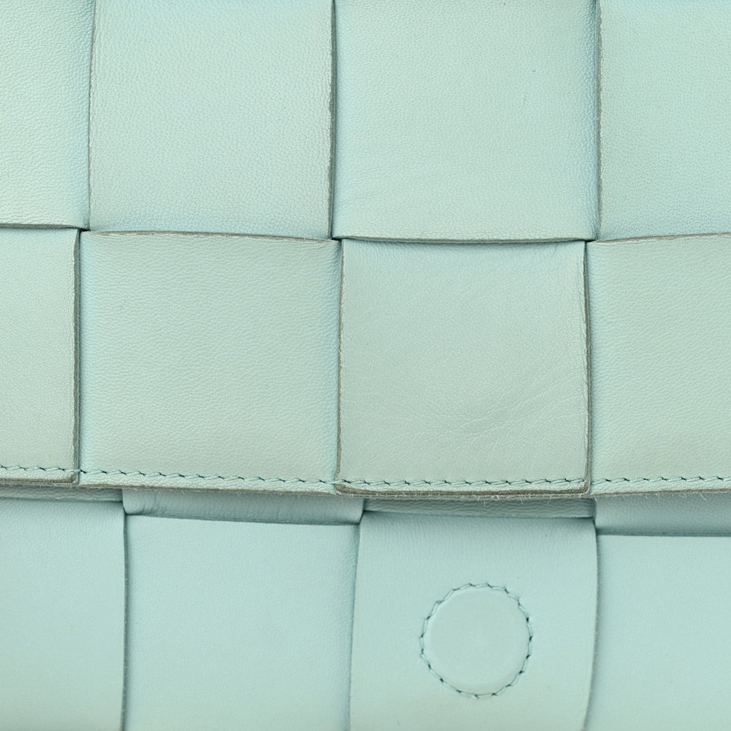 Bottega Veneta Lambskin Maxi Intreccio Cassette Bag Teal Washed 14 of 14