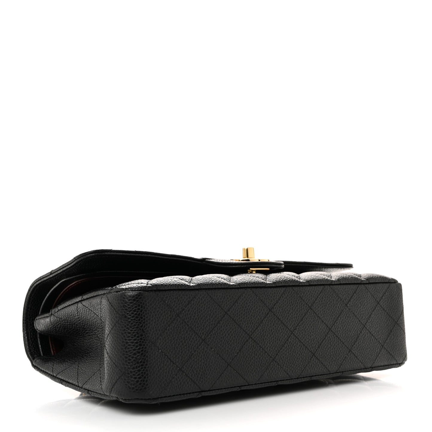 Caviar Quilted Medium Double Flap Black