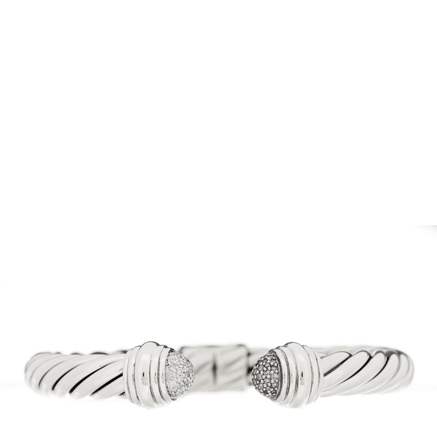 Sterling Silver Diamond 8.5mm Cable Classics Bracelet