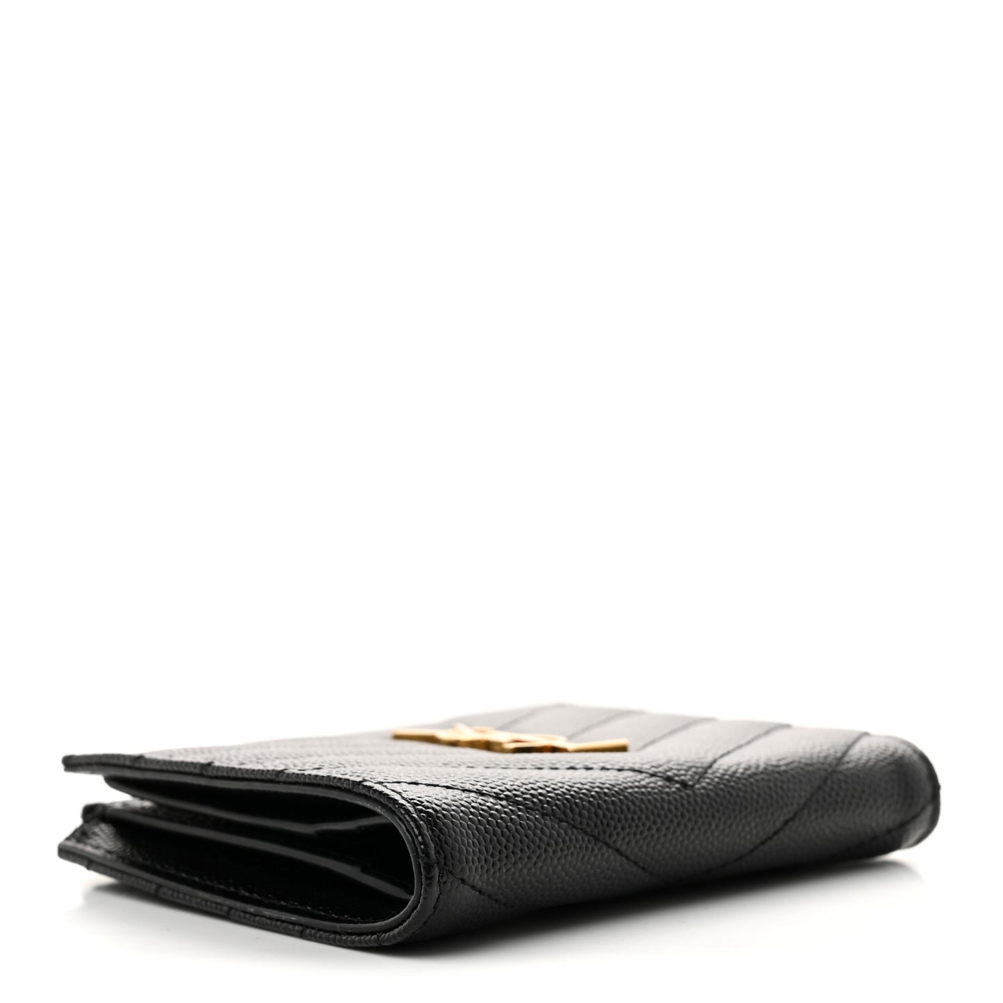 Grain De Poudre Matelasse Chevron Monogram Zipped Card Case Black