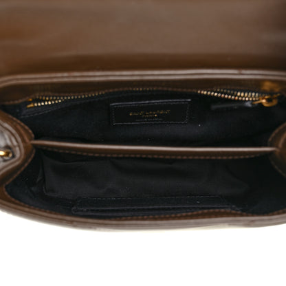 Saint Laurent Calfskin Y Quilted Monogram Toy Loulou Crossbody Bag Soil Brown 4 of 12