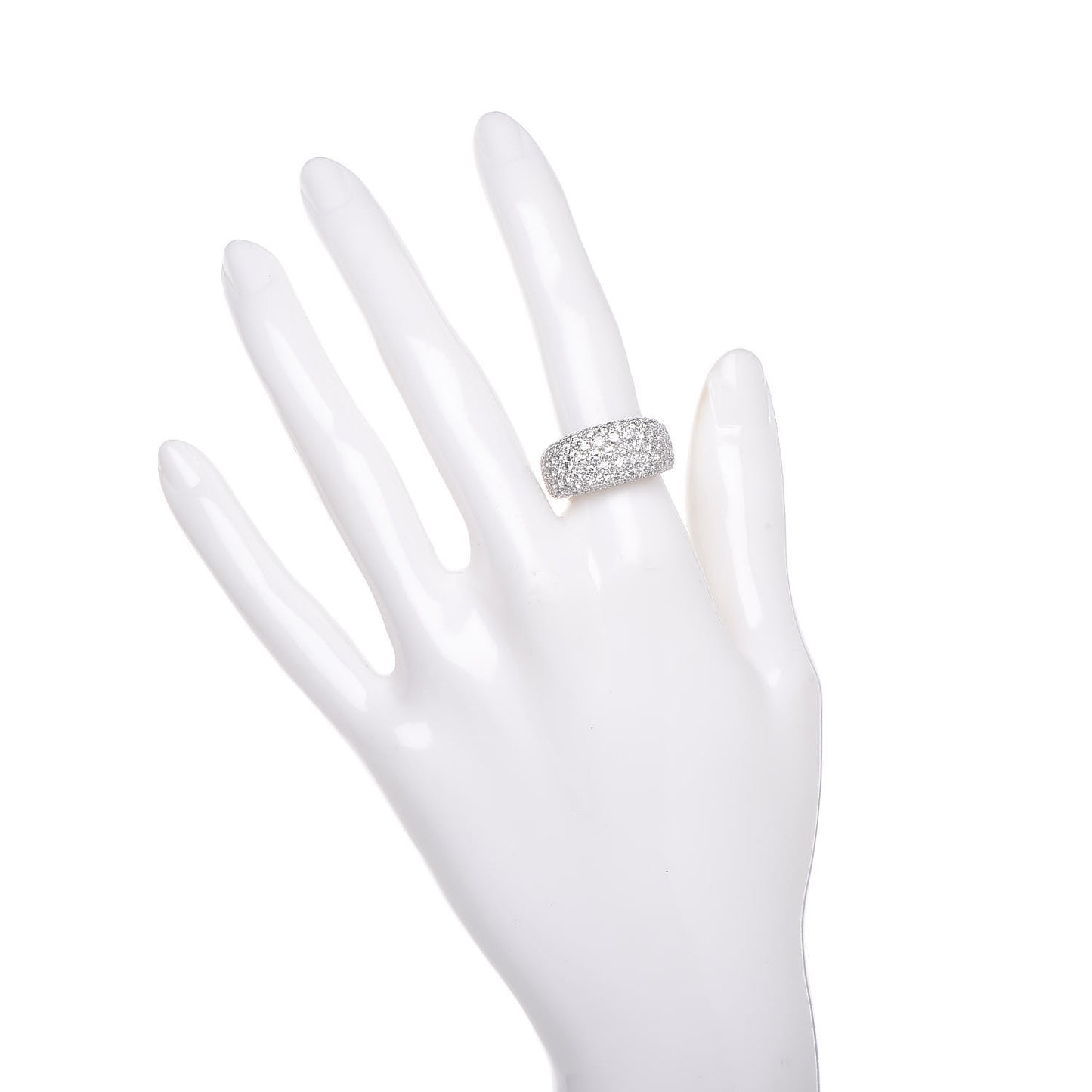18K White Gold Diamond Nouvelle Vague Dome Ring 52 6