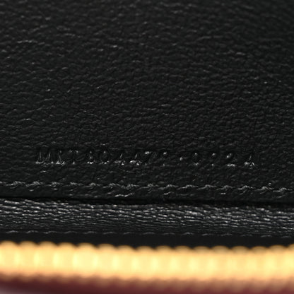 Saint Laurent Patent Matelasse Chevron Monogram Cassandre Compact Zip Around Card Wallet Dark Red Wine 7 of 8