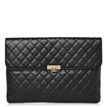 Chanel Caviar Quilted Large Golden Class Pouch Black 1 of 8