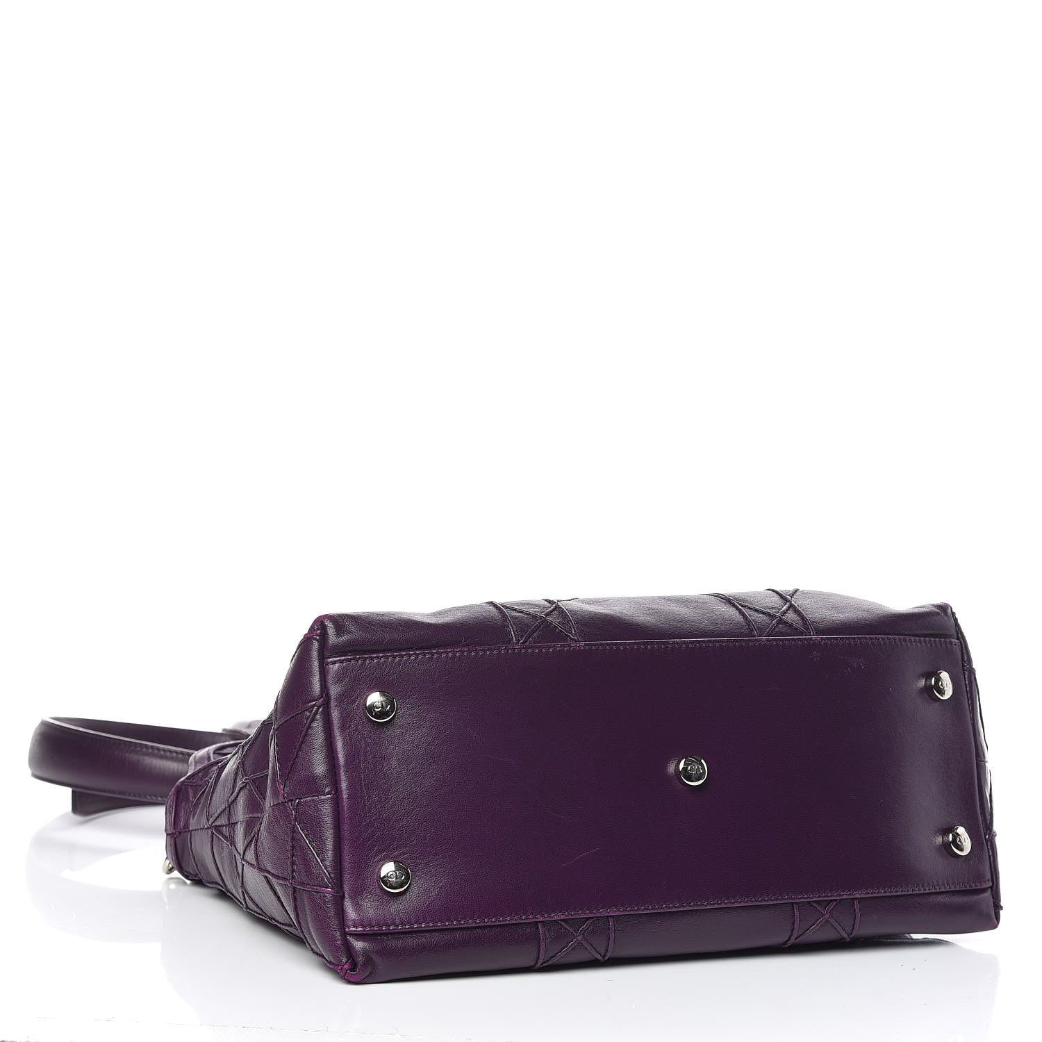Christian Dior Lambskin Cannage Medium Granville Tote Purple 4 of 15