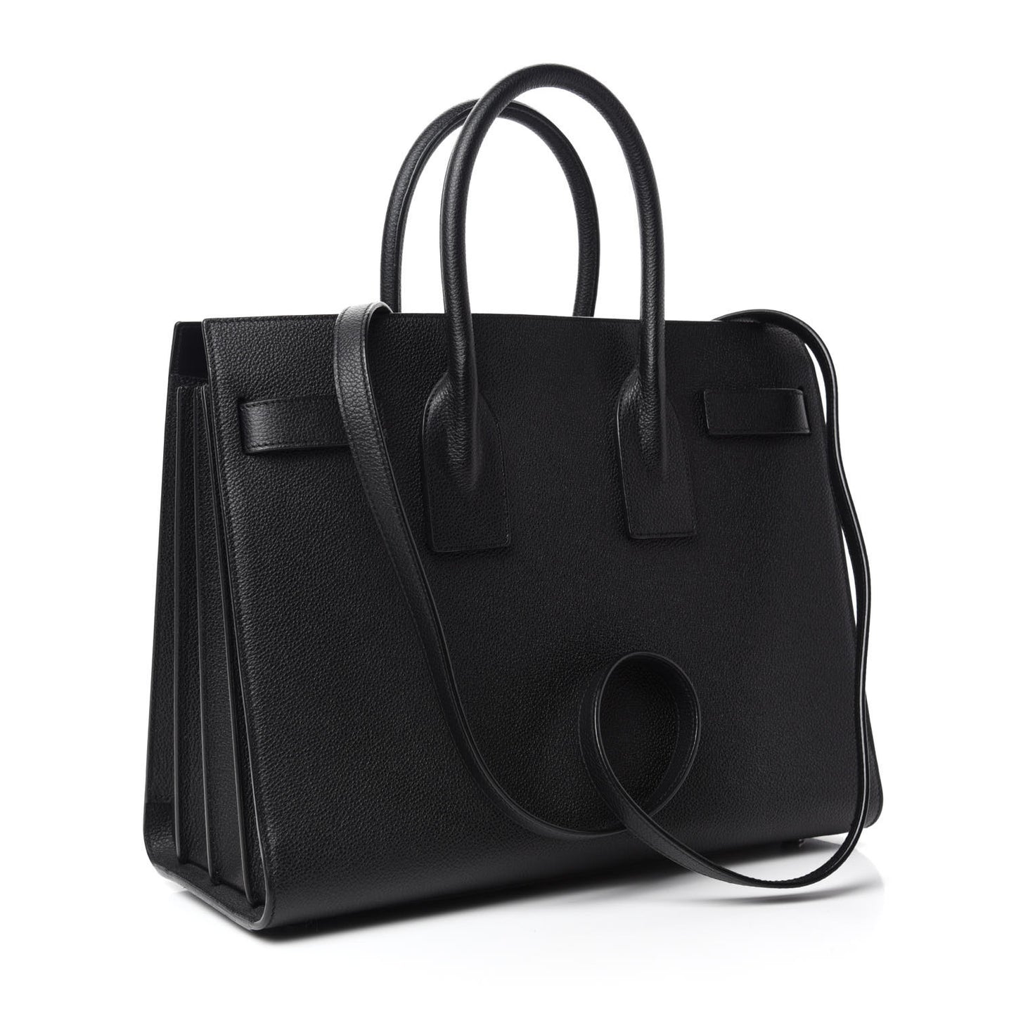 Grained Calfskin Small Sac De Jour Black