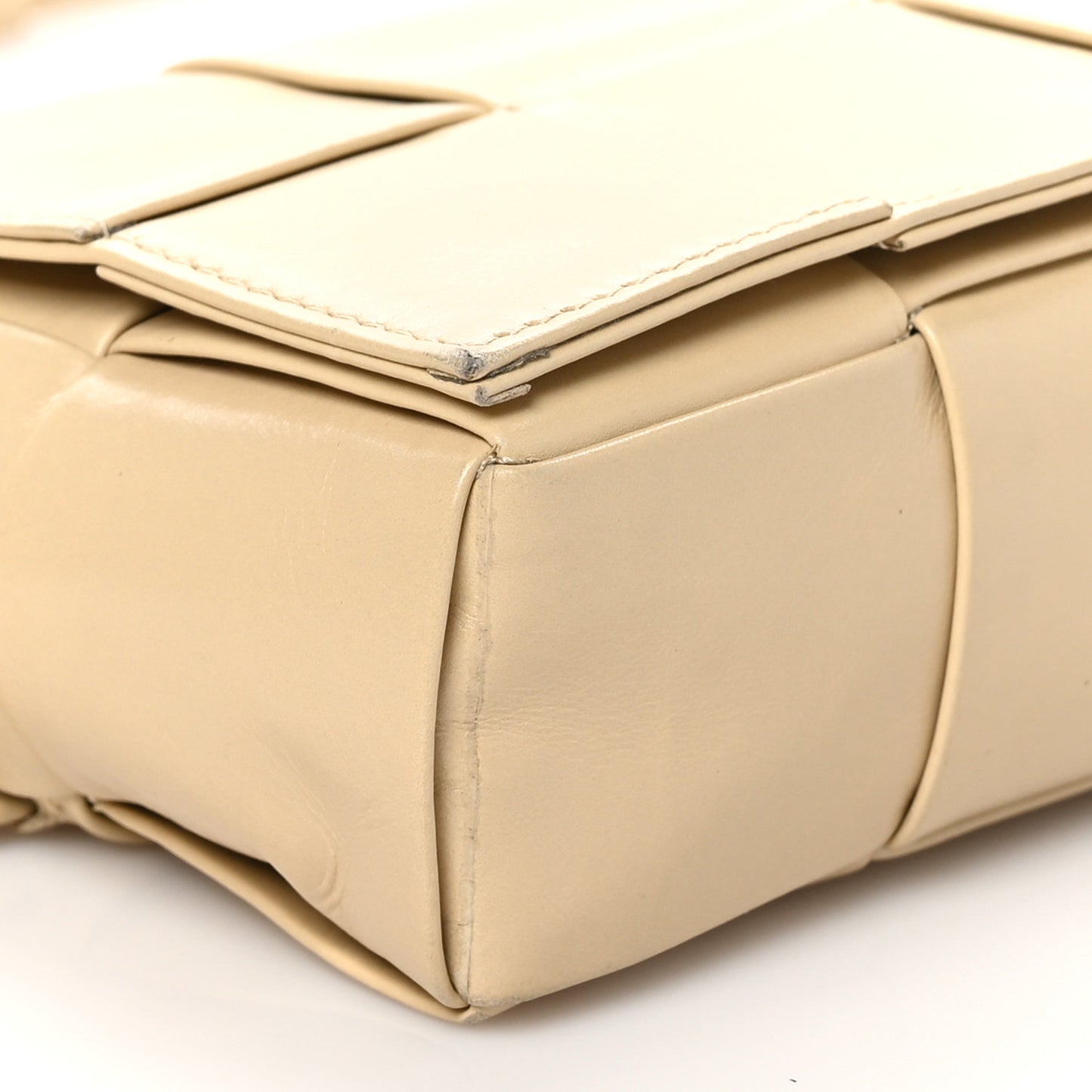 Paper Calfskin Intrecciato Cassette Belt Bag Porridge