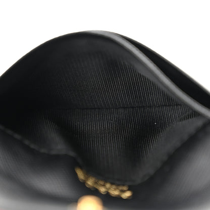 Prada Saffiano Triangle Bi-Fold Card Holder Wallet Black 5 of 8