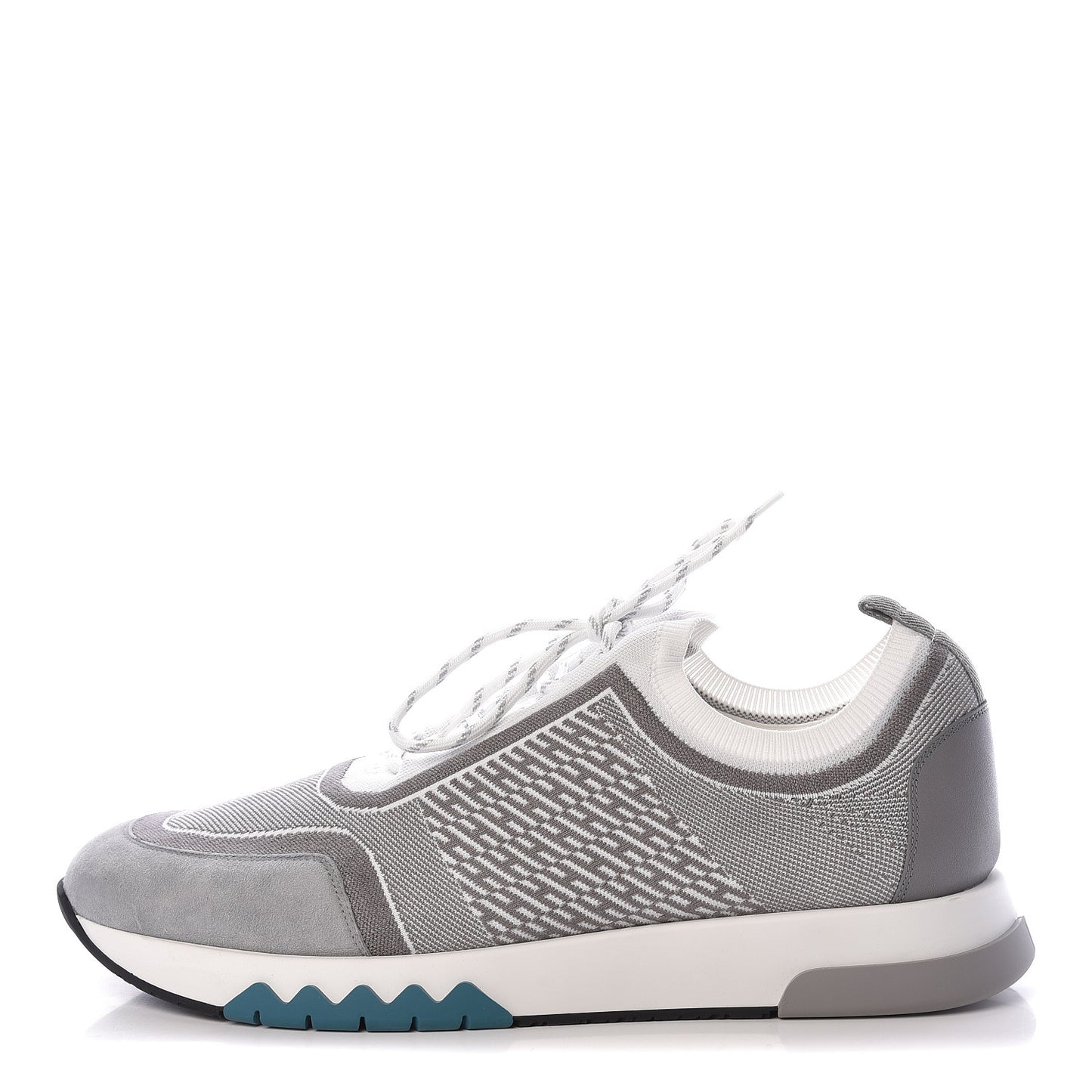 Knit Goatskin Mens Addict Sneakers 45 White Gris