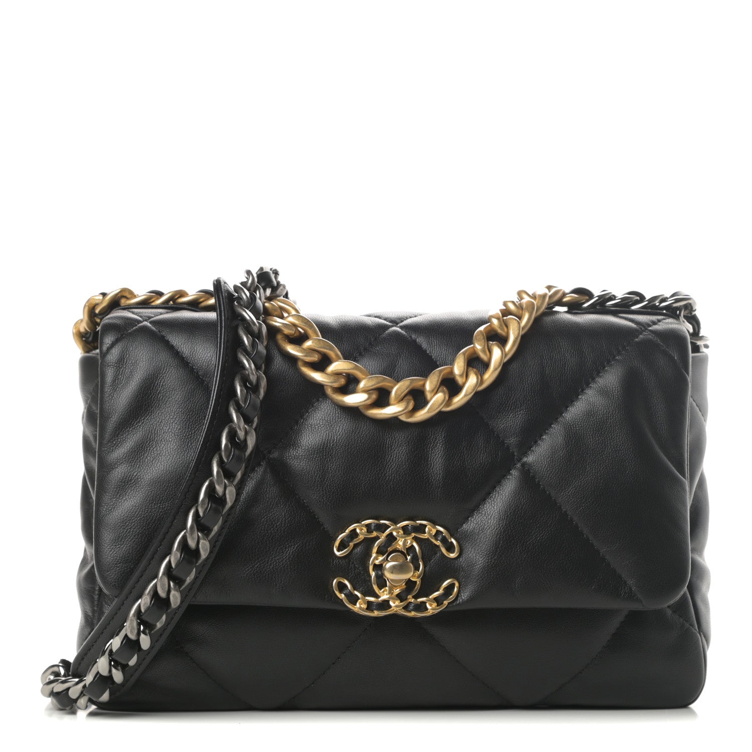 Chanel Goatskin Quilted Medium Chanel 19 Flap Black 1 of 11