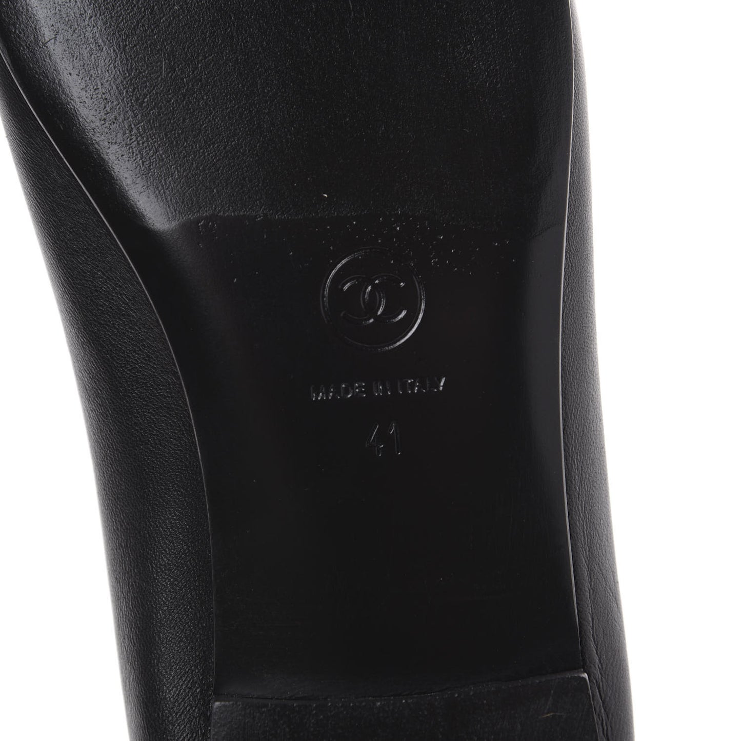 Lambskin Patent Cap Toe Ballerina Flats 41 Black
