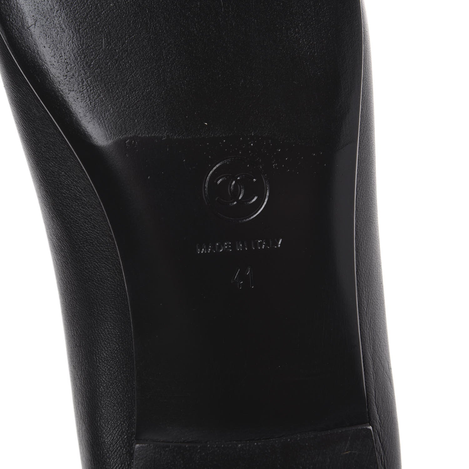 Chanel Lambskin Patent Cap Toe Ballerina Flats 41 Black 8 of 9