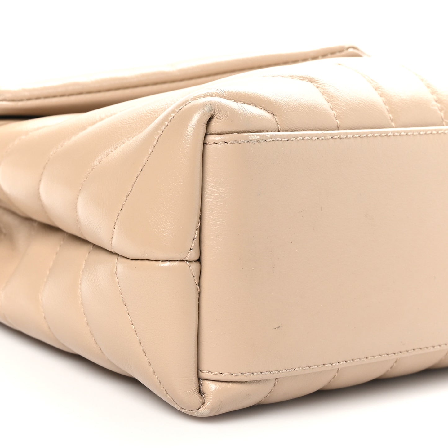 Calfskin Y Quilted Monogram Small Loulou Chain Dark Beige