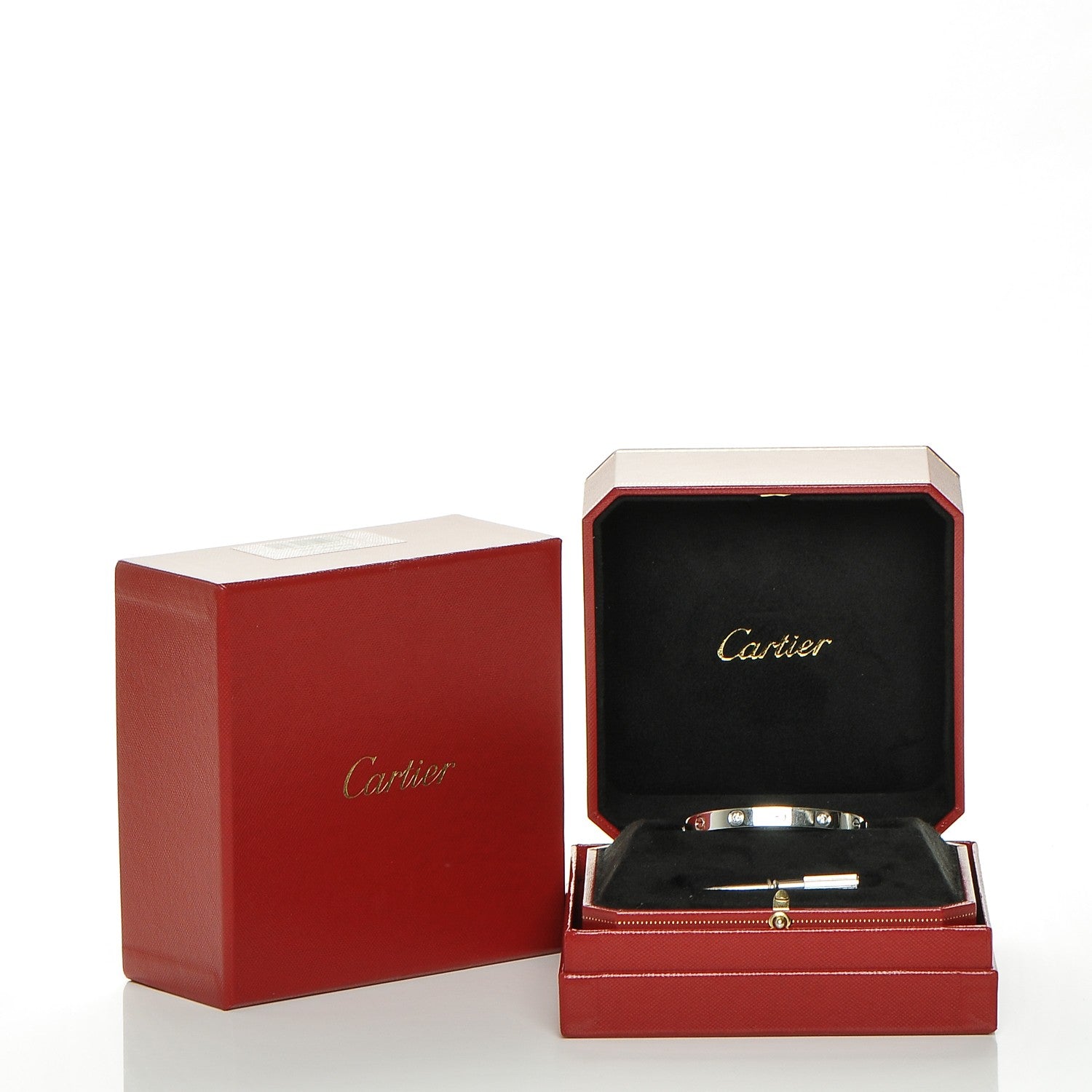 Cartier 18K White Gold 4 Diamond LOVE Bracelet 16 8 of 8