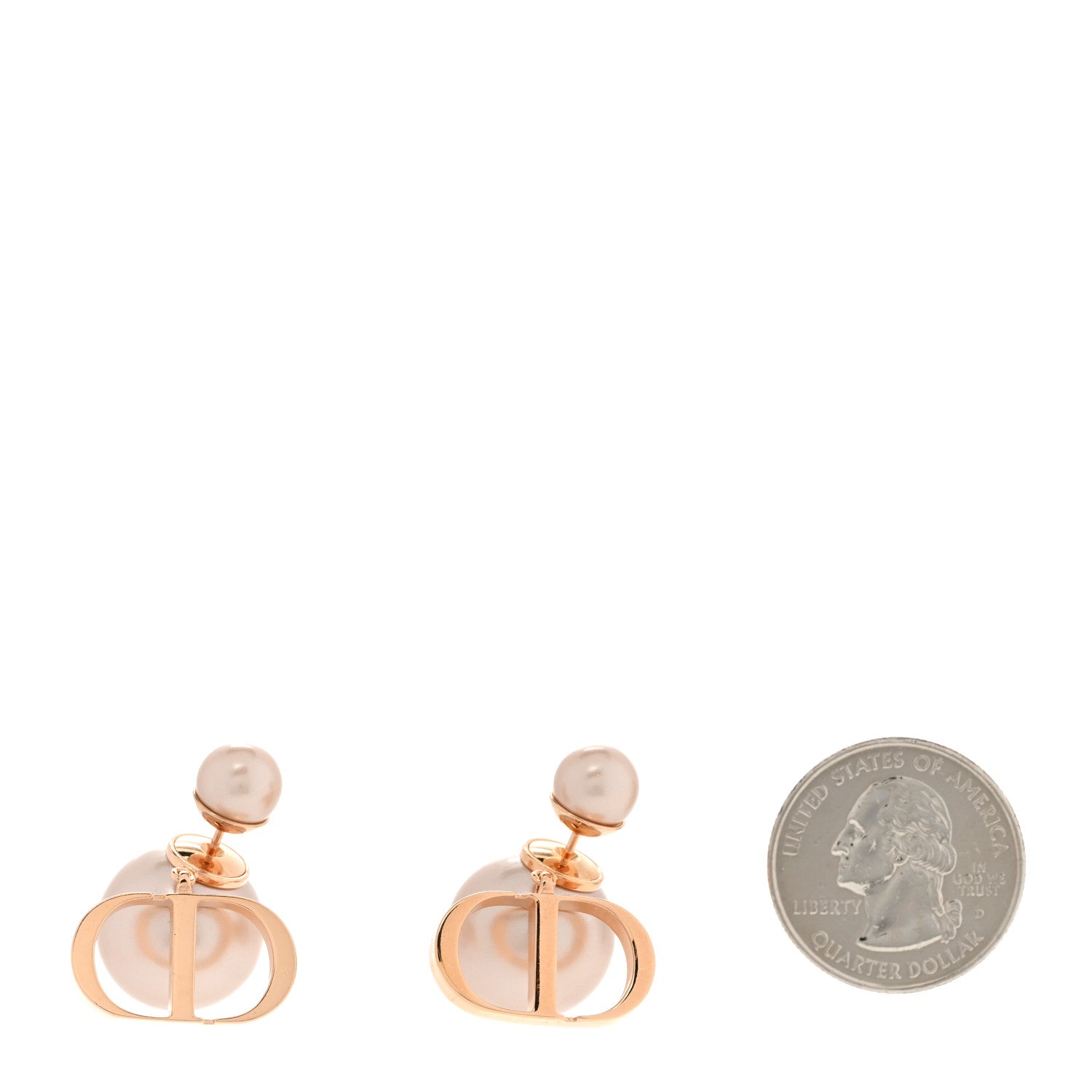 Christian Dior Metal Pearl Tribales Earrings Pink Gold 2 of 6