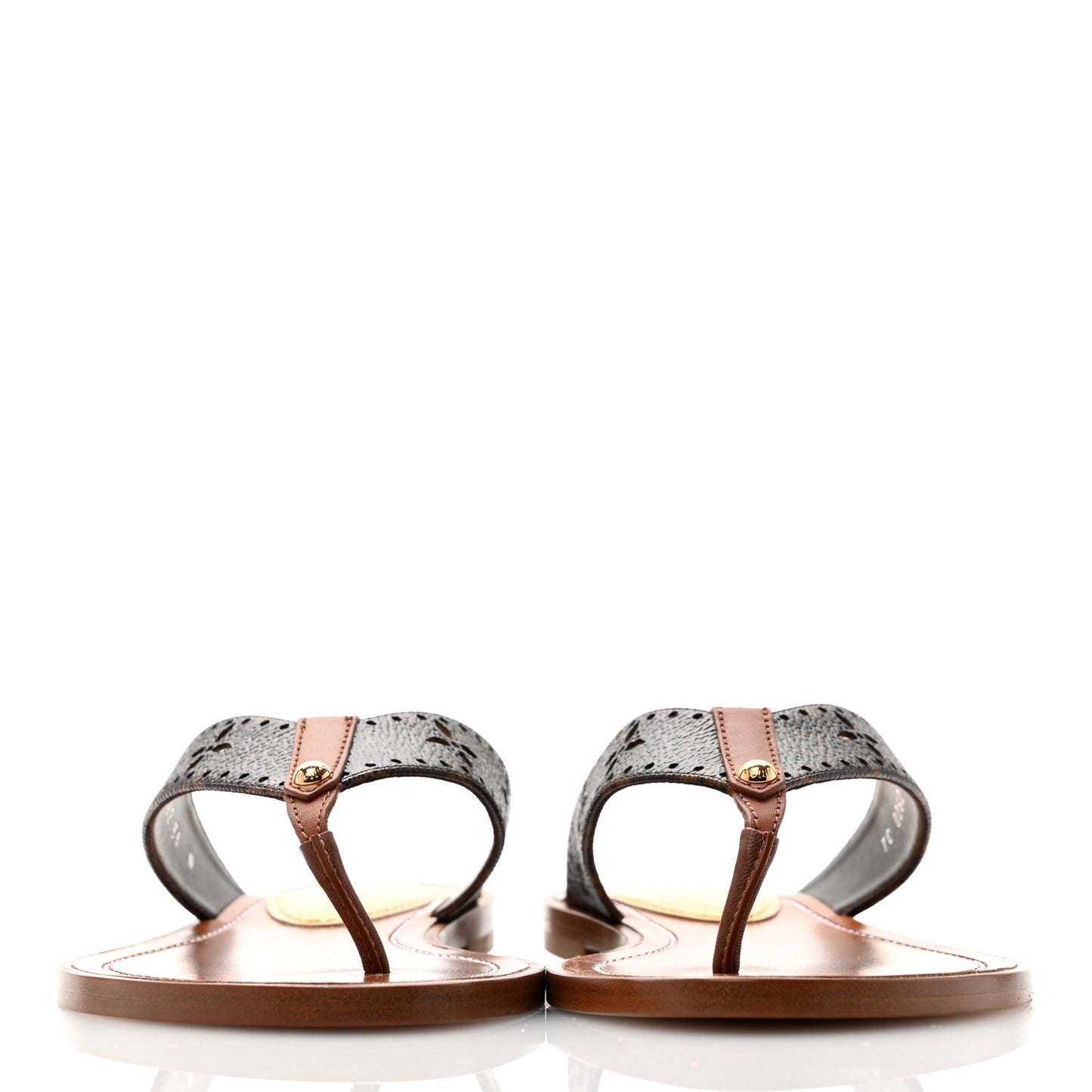 Monogram Sunny Flat Thong Sandals 36 Brown