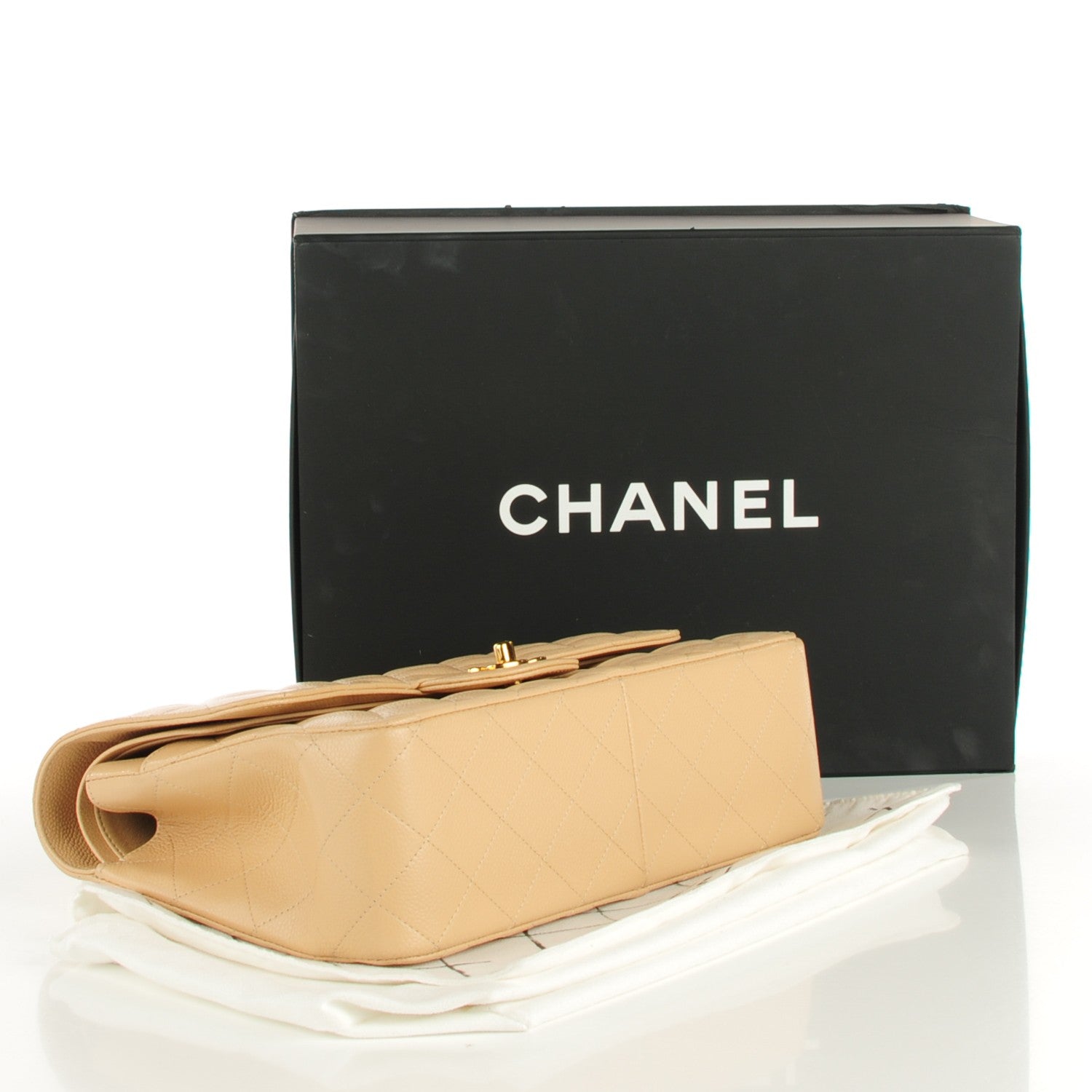 Chanel Caviar Quilted Jumbo Double Flap Beige Clair 4 of 8