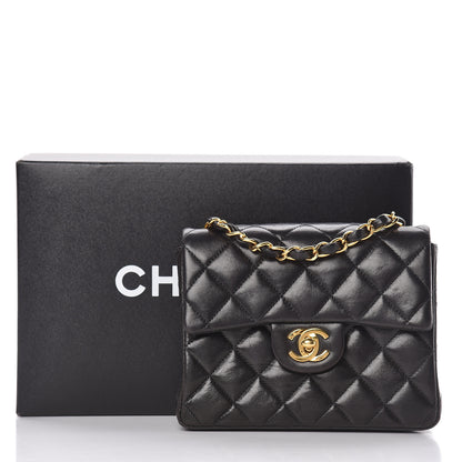 Chanel Lambskin Quilted Mini Square Flap Black 17 of 17