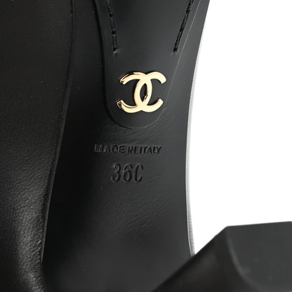 Chanel Lambskin Cap Toe CC Pumps 36 Black 6 of 9
