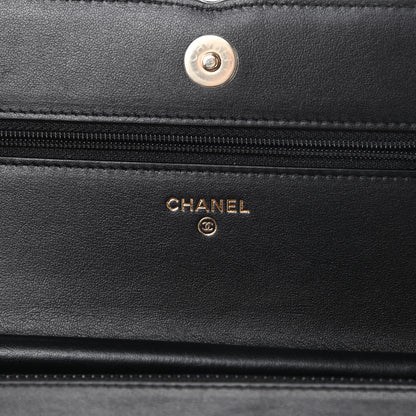 Chanel Caviar Quilted CC Filigree Wallet On Chain WOC Black 6 of 13